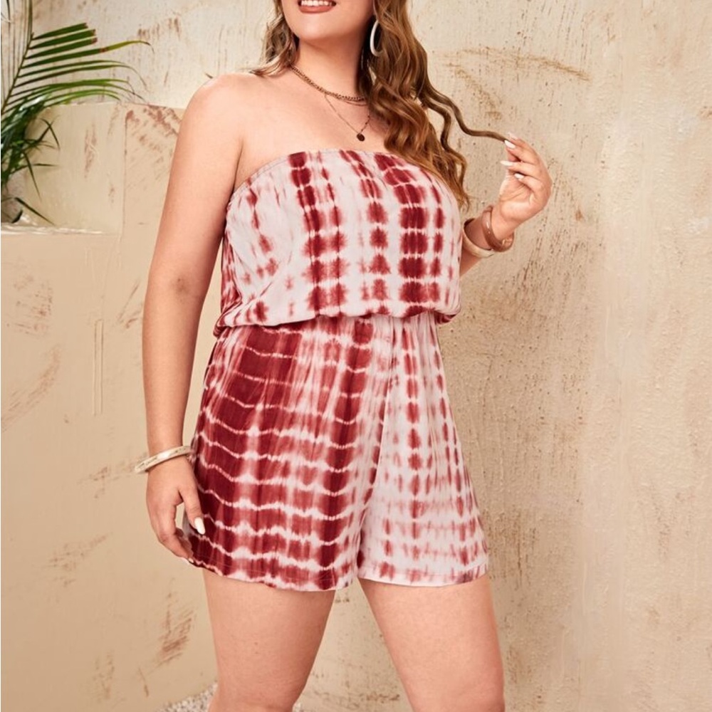 Tie-Dye Strapless Romper